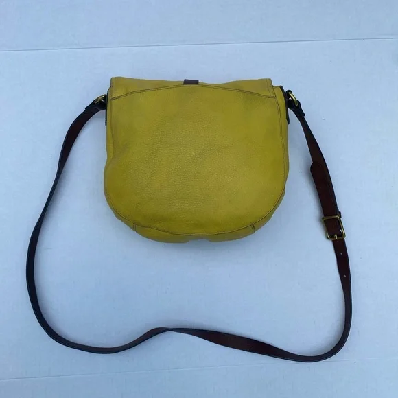 Yellow Leather Crossbody Bag - Picture 6 of 16